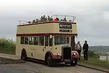 Image 113Passengers on board an old Leyland Titan open-top bus view the scenery in Devon. (from Open top bus)