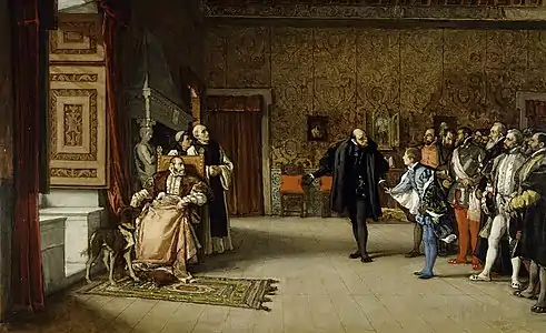 John of Austria being presented to Emperor Charles V in Yuste (1868/1869)
