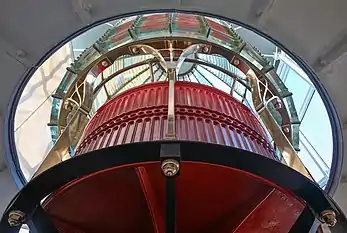 First order Fresnel lens at Point Reyes lighthouse after a 15-month restoration project completed in November 2019