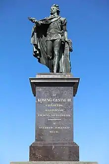 Statue of King Gustav III of Sweden, Skeppsbron, Stockholm. Dedicated 1808