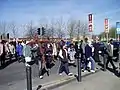 Good Friday walk crossing Princess Road